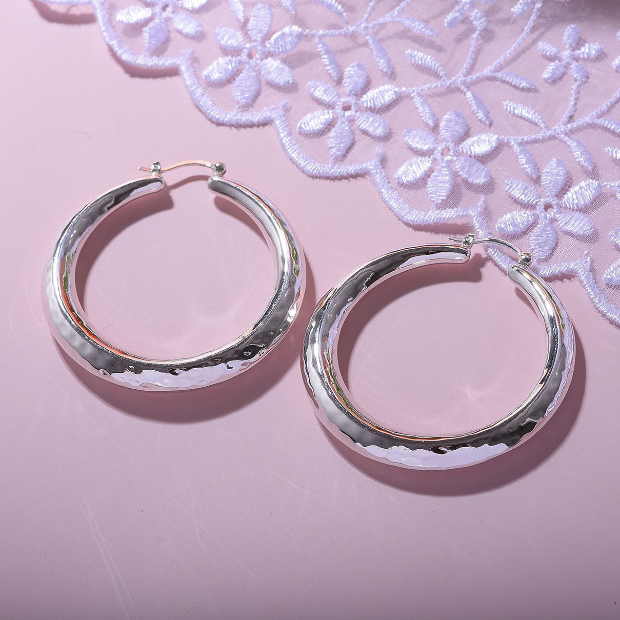 Bangkok Closeout - Sterling Silver Hoop Earrings, Silver Wt. 15 Gms 7595271 2