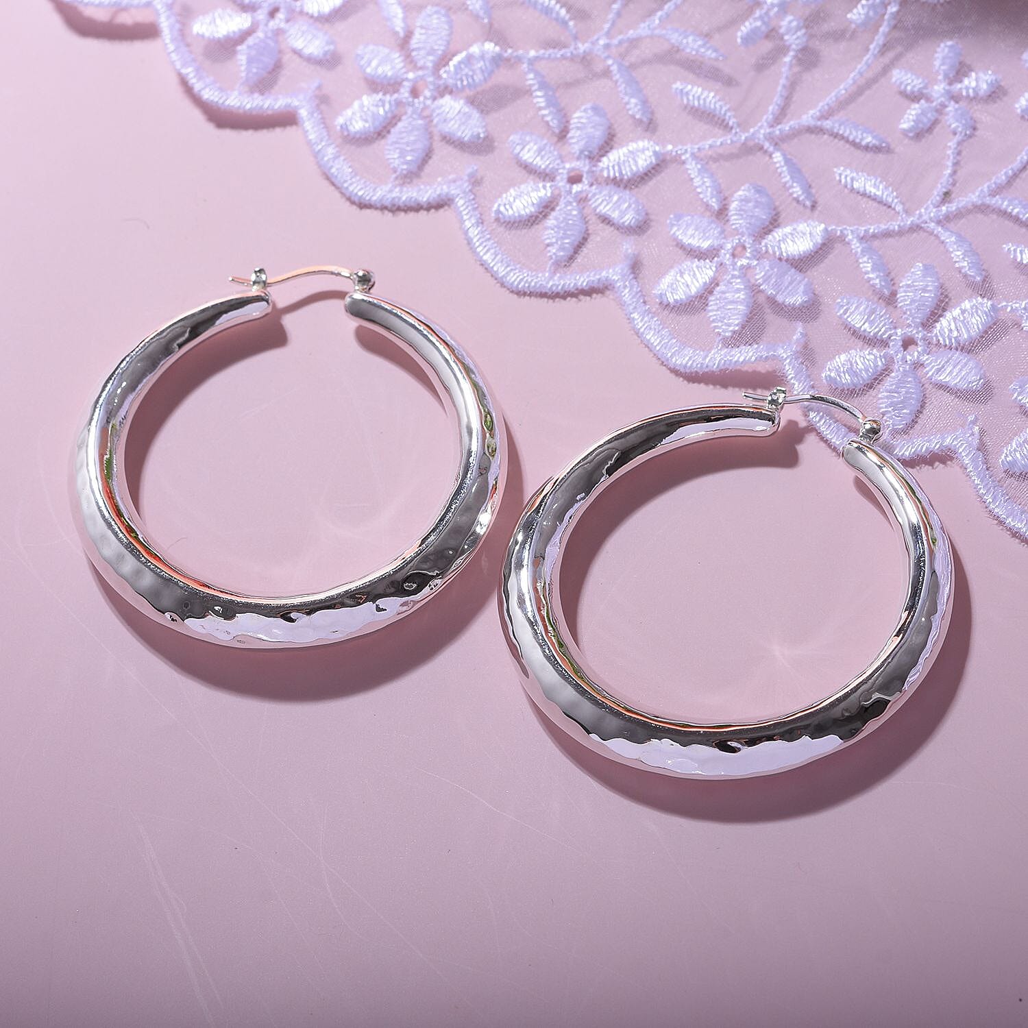 Bangkok Closeout - Sterling Silver Hoop Earrings, Silver Wt. 15 Gms 7595271 2