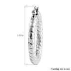 CloseOut- Platinum Overlay Sterling Silver Hoop Earrings With Clasp