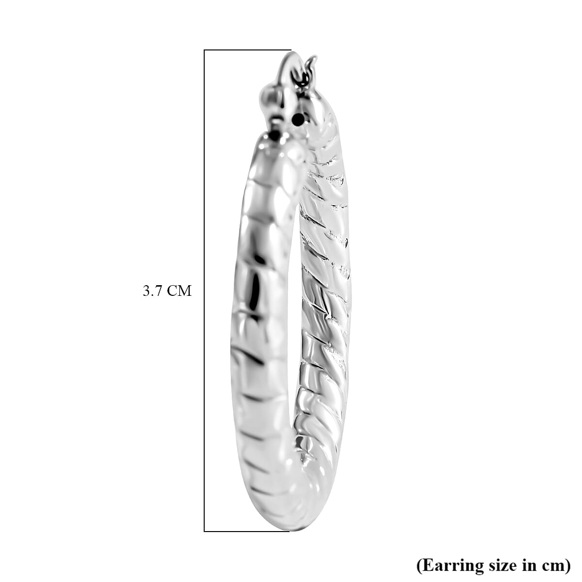 CloseOut- Platinum Overlay Sterling Silver Hoop Earrings With Clasp 7595220 4