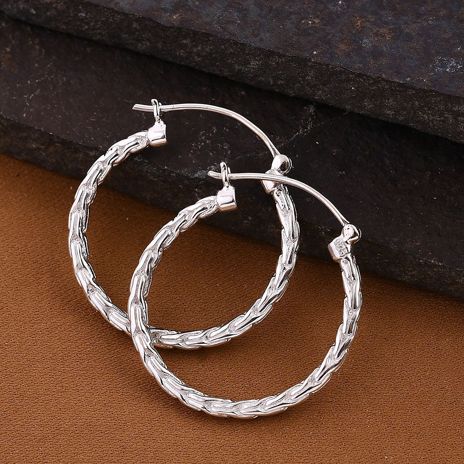 Royal Bali Collection - Sterling Silver Tulang Naga Hoop Earrings 7620924 2