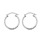 Royal Bali Collection - Sterling Silver Borobudur Hoop Earrings with Clasp