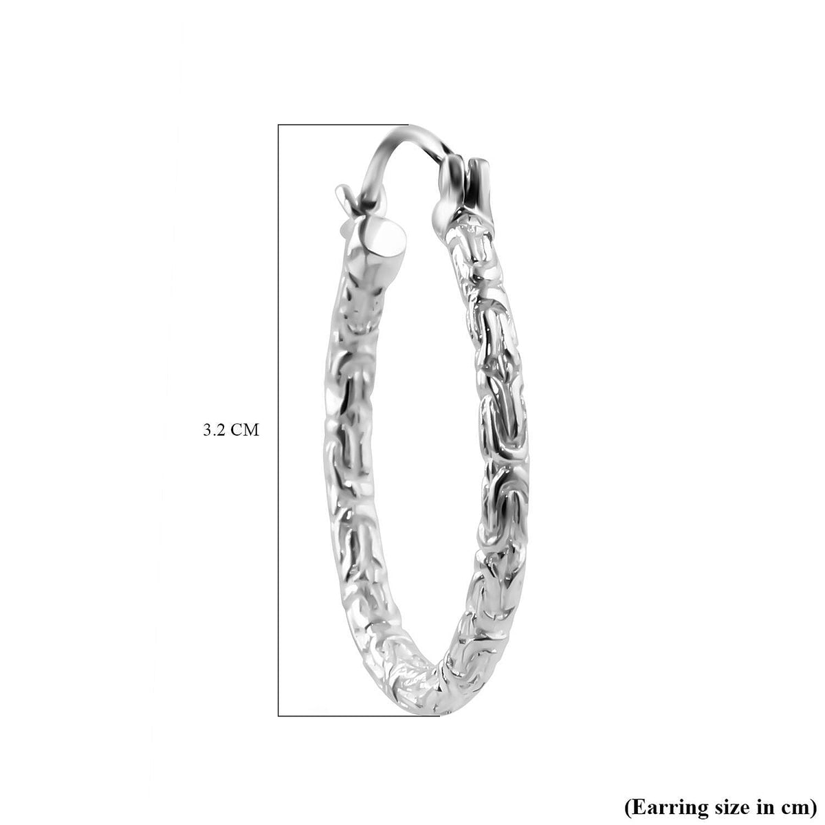 Royal Bali Collection - Sterling Silver Borobudur Hoop Earrings with Clasp 7620928 11