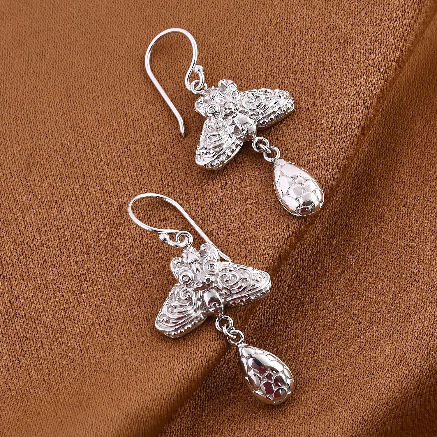 Royal Bali Sterling Silver Butterfly Drop Earrings, Silver Wt. 10.80 Gms 7620494 2
