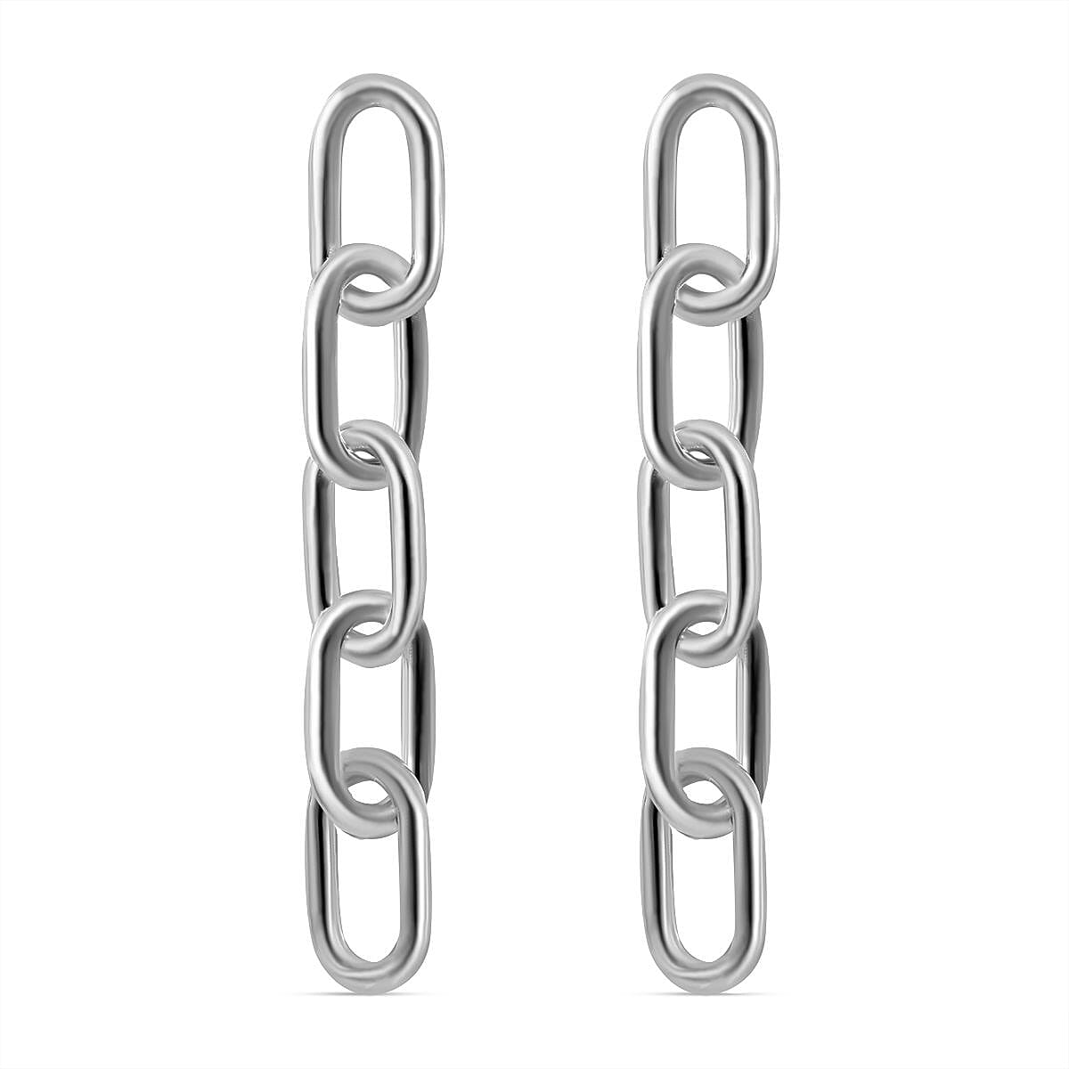 Paper Clip Drop Earrings in Sterling Silver 7594814 0
