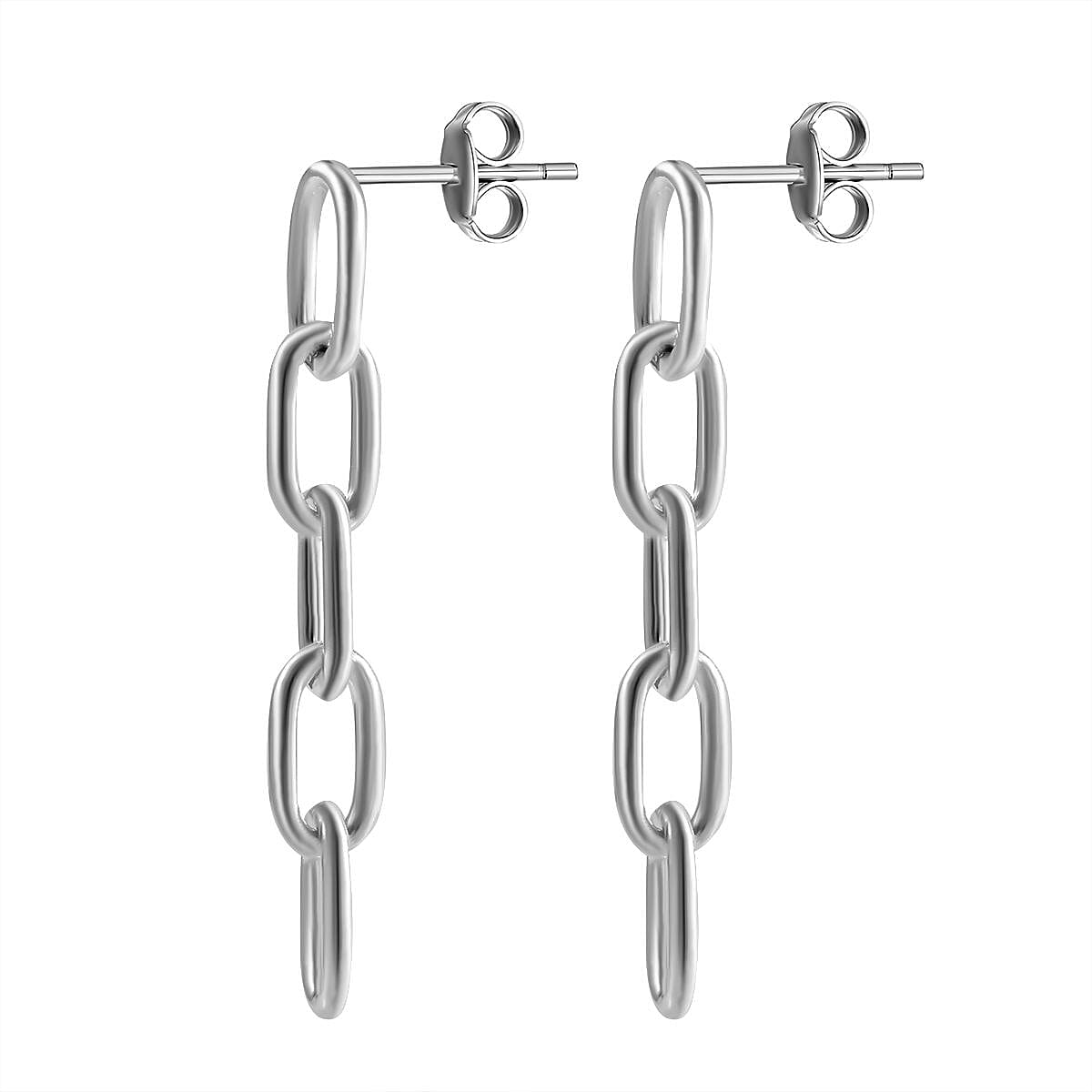 Paper Clip Drop Earrings in Sterling Silver 7594814 4