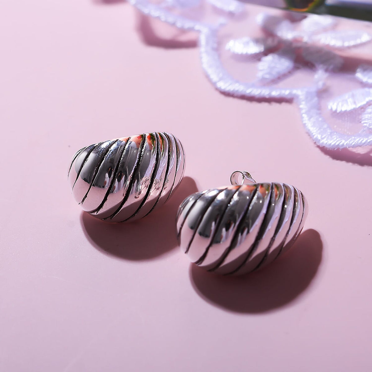 Sterling Silver Fancy Stud Earrings 7595206 1