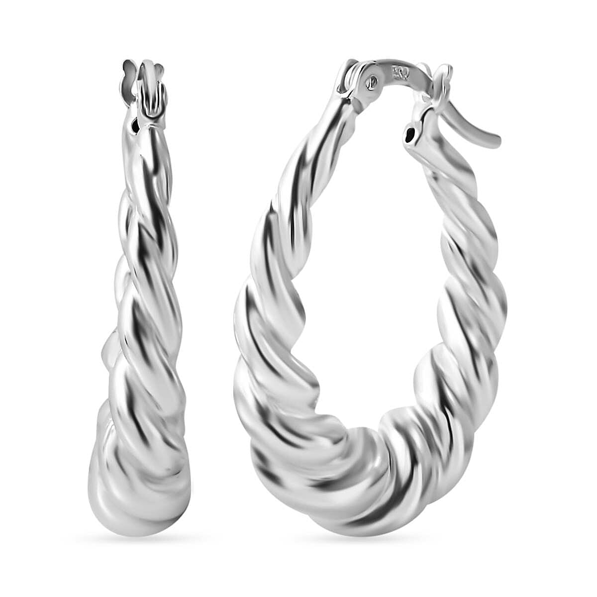 One Time Closeout Deal- Sterling Silver Hoop Earrings 7638548 0