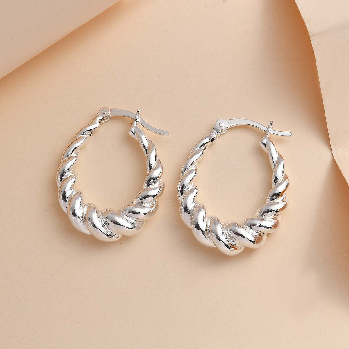 One Time Closeout Deal- Sterling Silver Hoop Earrings 7638548 2