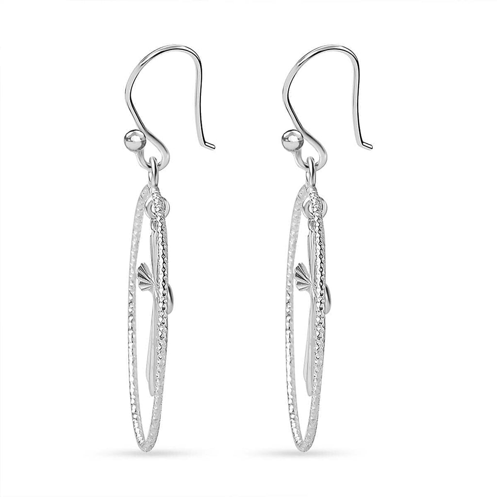 Vicenza Closeout - Sterling Silver Floating Cross Earrings