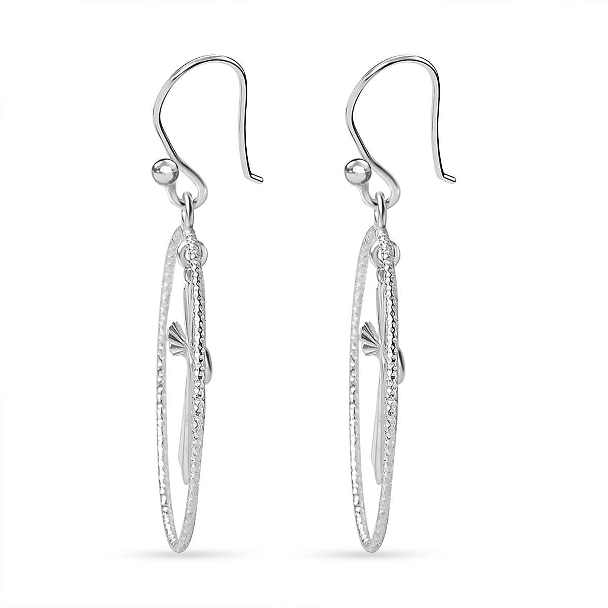 Vicenza Closeout - Sterling Silver Floating Cross Earrings 7638549 4