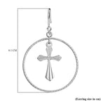 Vicenza Closeout - Sterling Silver Floating Cross Earrings