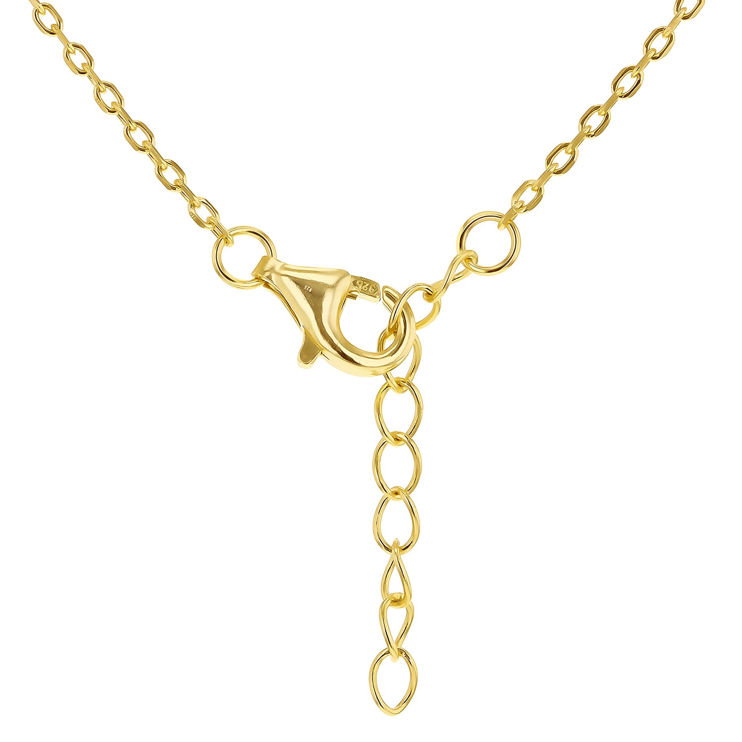 White Enamel Double Ring Interlock Necklace in Sterling Silver Yellow Gold Plated 7569012 3