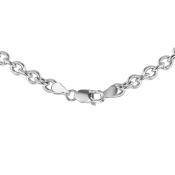 Puff Heart Belcher Necklace 18 Inch in Sterling Silver 7568475 2