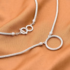 Royal Bali Collection - Sterling Silver Circle Necklace (Size - 20) with T-Bar Clasp, Silver Wt. 18 Gms