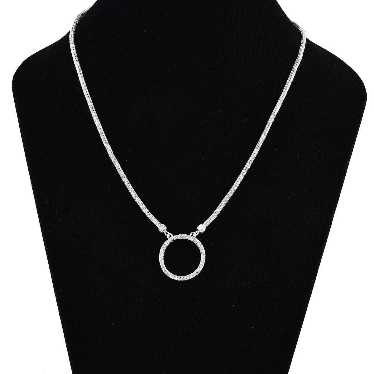 Royal Bali Collection - Sterling Silver Circle Necklace (Size - 20) with T-Bar Clasp, Silver Wt. 18 Gms 7620547 6