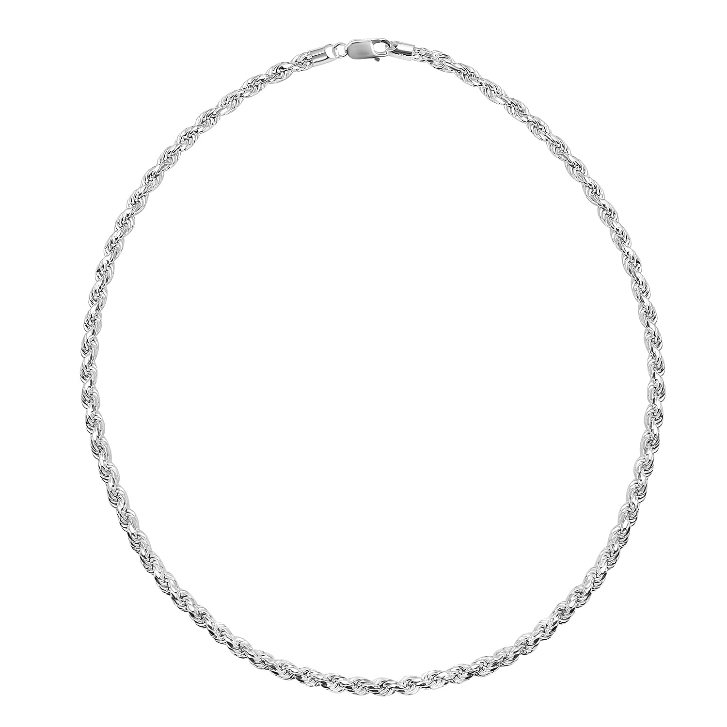 OTO - Sterling Silver Diamond Cut Rope Necklace (Size - 20), Silver Wt. 18.70 Gms 7619733 3