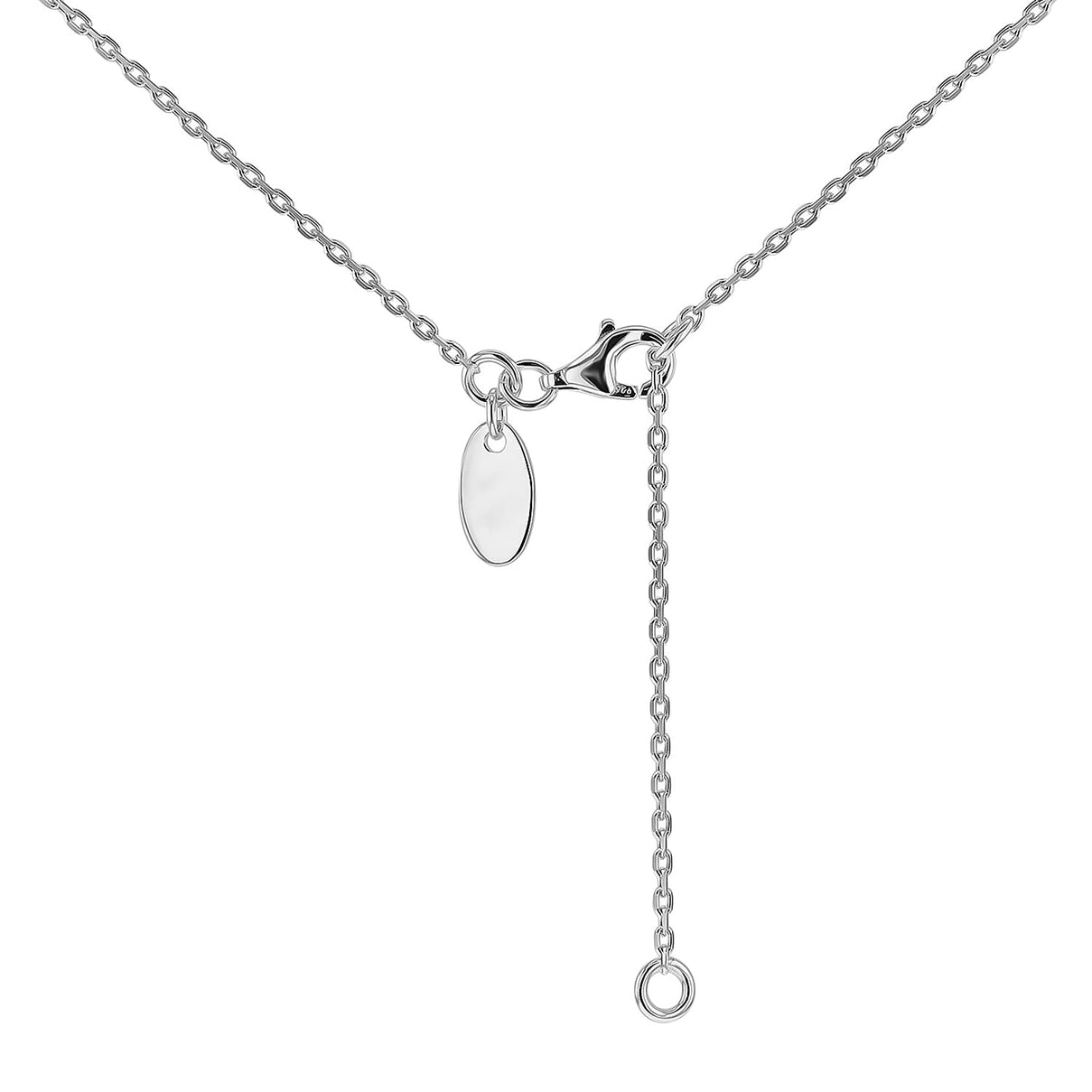 Pattern Cross With Black Agate Necklace in Sterling Silver Rhodium Plated 7569062 3
