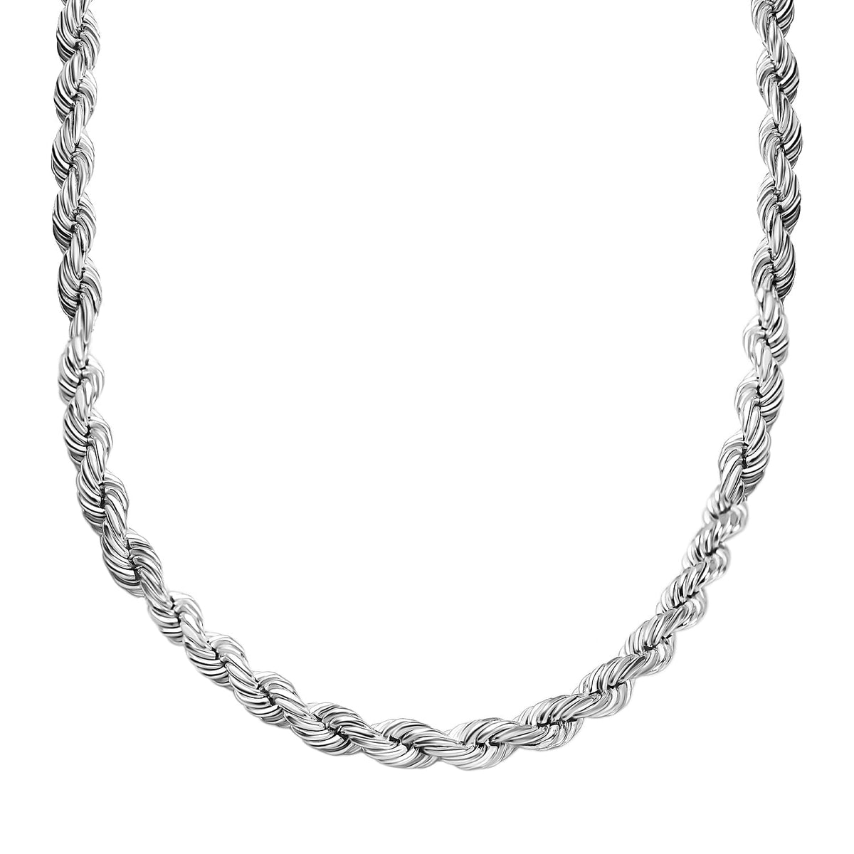 Italian Made - Sterling Silver Rope Necklace (Size - 24) with Lobster Clasp, Silver Wt. 14.80 Gms. 7619724 0