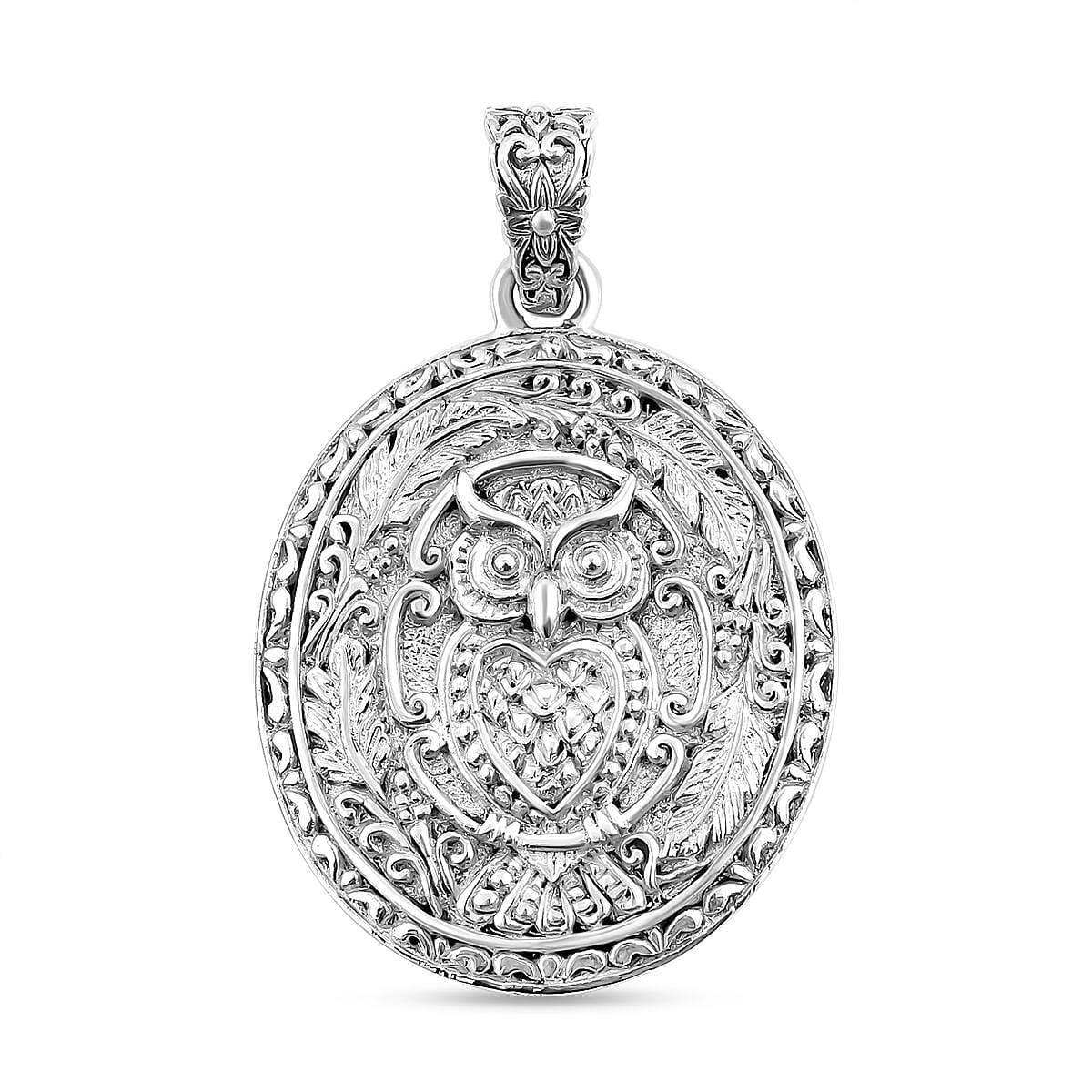 Royal Bali Collection - Sterling Silver Owl Pendant, Silver Wt. 9.30 Gms 7620833 0