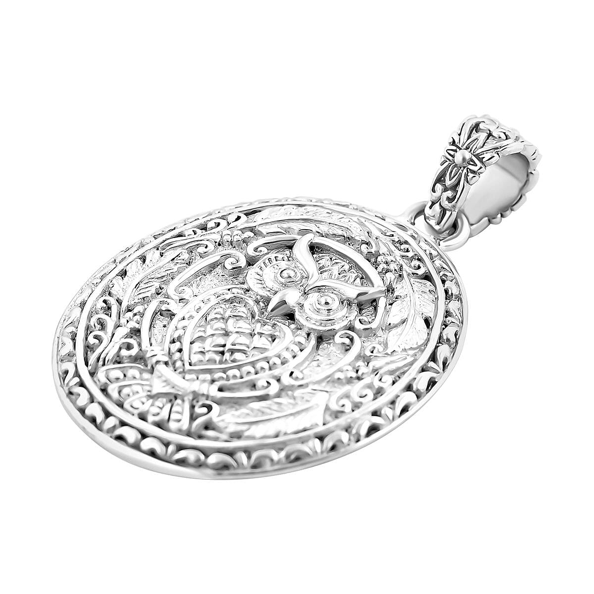 Royal Bali Collection - Sterling Silver Owl Pendant, Silver Wt. 9.30 Gms 7620833 4