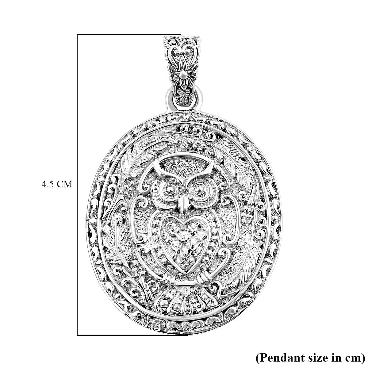 Royal Bali Collection - Sterling Silver Owl Pendant, Silver Wt. 9.30 Gms 7620833 6