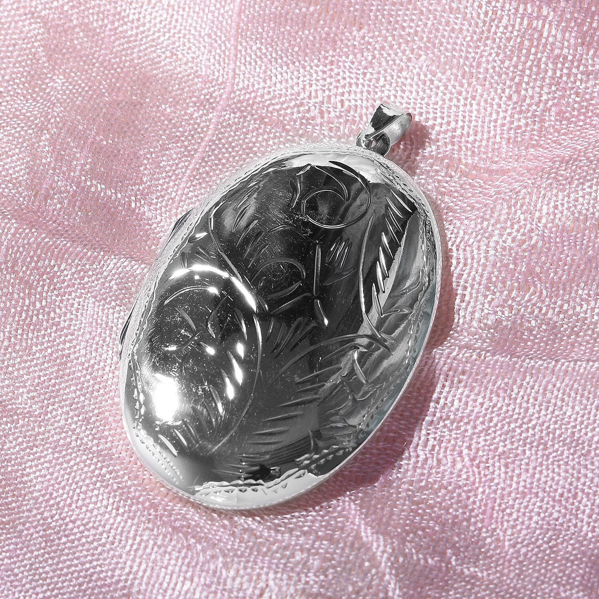 Bangkok Closeout - Sterling Silver Engraved Handmade Round Pendant, Silver Wt. 15.2 Gms 7595003 2