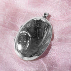 Bangkok Closeout - Sterling Silver Engraved Handmade Round Pendant, Silver Wt. 15.2 Gms