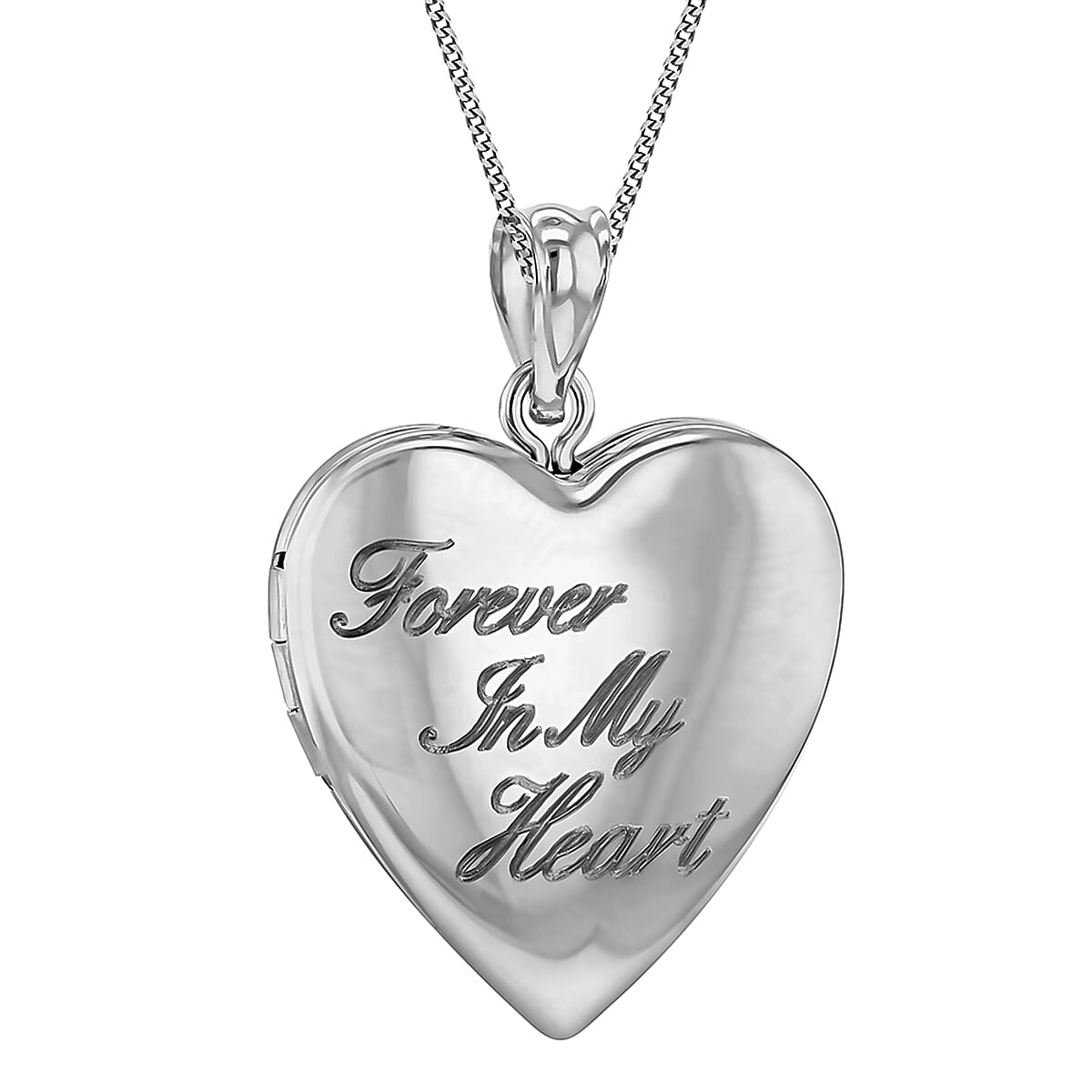 Heart Shape Forever In My Heart Locket Pendant in Sterling Silver Rhodium Plated 7568401 0