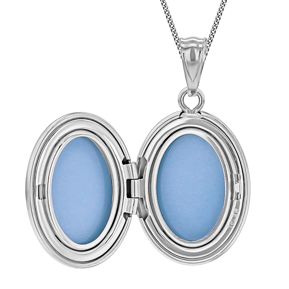 Oval Shape Moon And Star "Love You To The Moon And Back" Medium Locket Pendant in Sterling Silver Rhodium Plated 7568414 4
