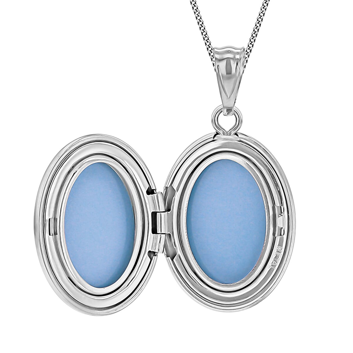 Oval Shape Love You To The Moon And Back Small Locket Pendant in Sterling Silver Rhodium Plated 7568428 5