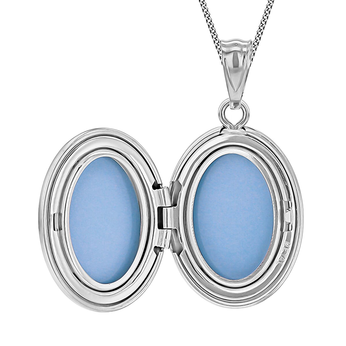 Oval Shape Moon And Star "Love You To The Moon And Back" Small Locket Pendant in Sterling Silver Rhodium Plated 7568429 4