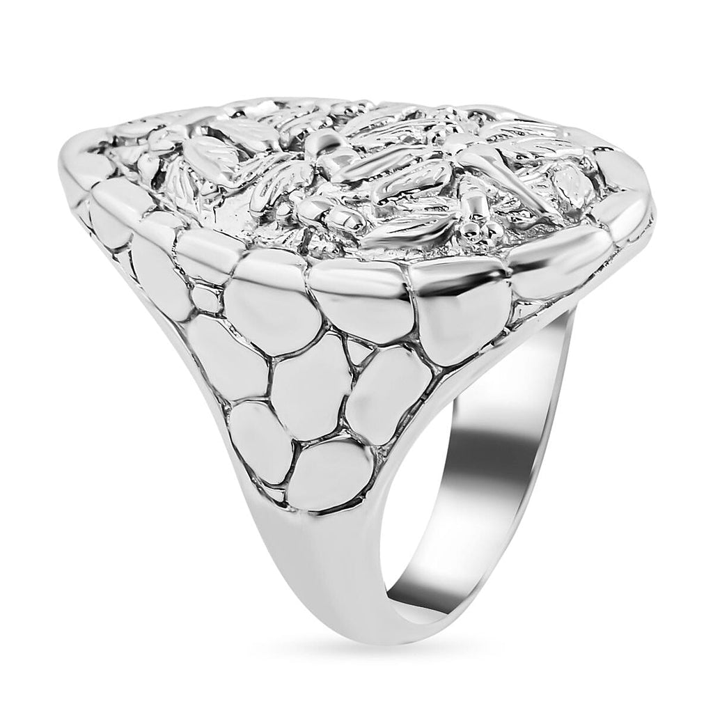 Royal Bali Collection - Sterling Silver Dragon Ring, Silver Wt. 12.60 Gms