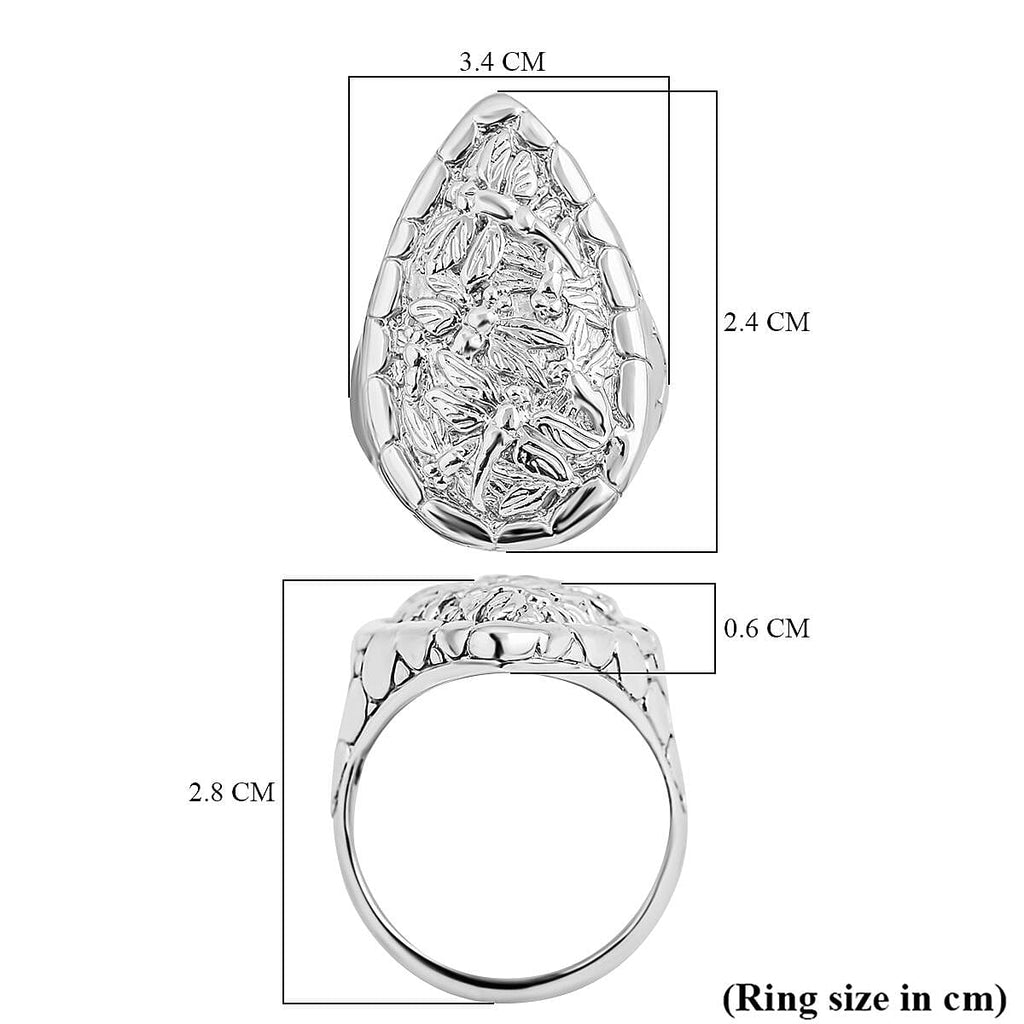 Royal Bali Collection - Sterling Silver Dragon Ring, Silver Wt. 12.60 Gms