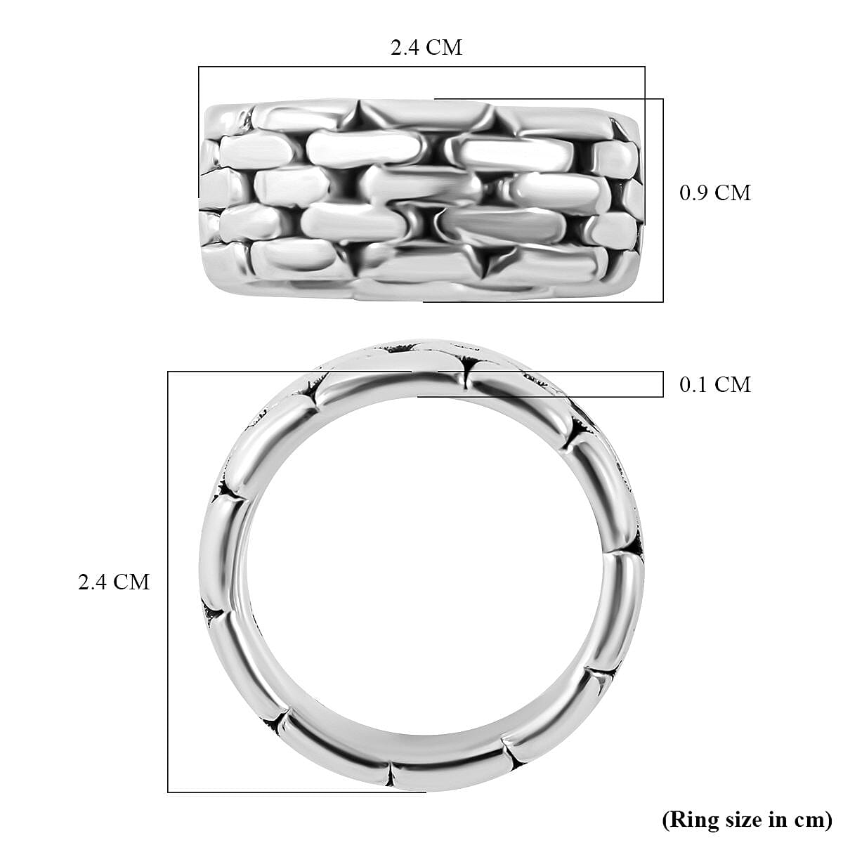 Bangkok Closeout - Sterling Silver Panther Link Ring 7595425 6