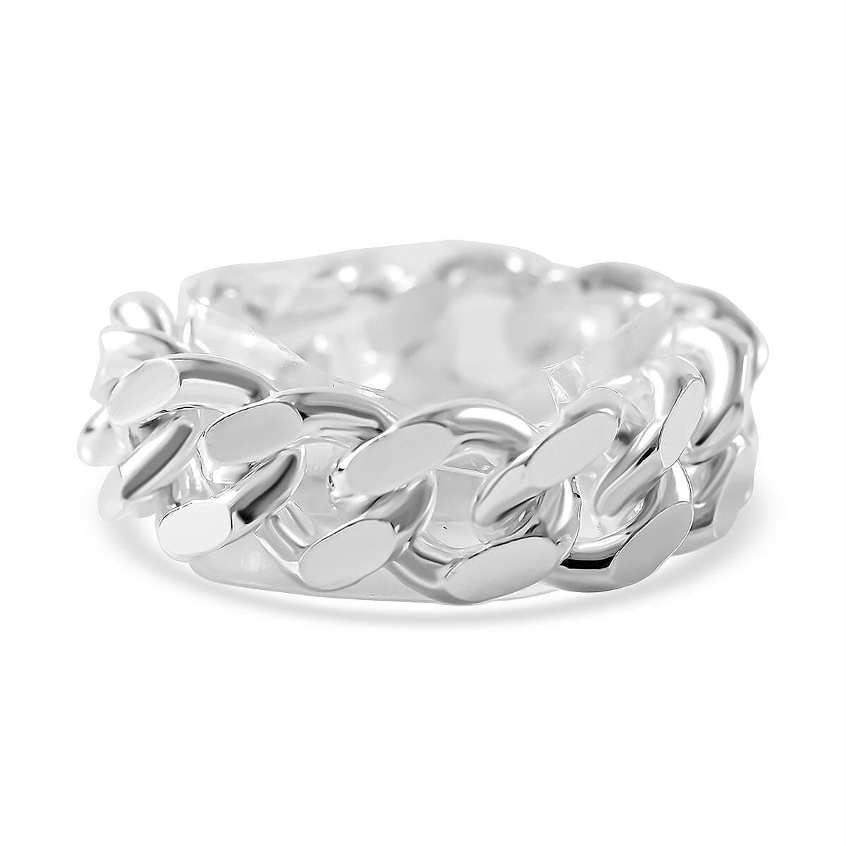 Bangkok Closeout - Sterling Silver Cuban Link Wedding Band Ring 7595004 0