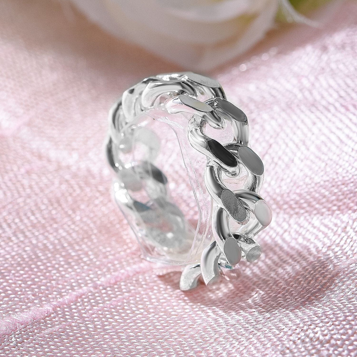 Bangkok Closeout - Sterling Silver Cuban Link Wedding Band Ring 7595004 1