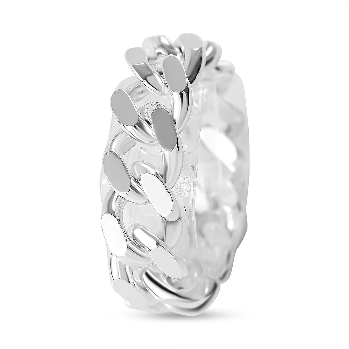 Bangkok Closeout - Sterling Silver Cuban Link Wedding Band Ring 7595004 2
