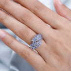 Tanzanite Leaf Bypass Ring in Platinum Overlay Sterling Silver 2.00 Ct