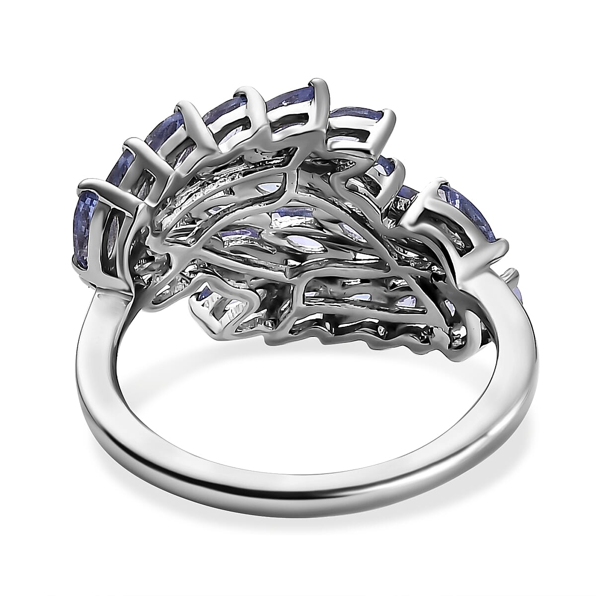 Tanzanite Bypass Ring in Platinum Overlay Sterling Silver 1.76 ct  2.002  Ct. 7641544 4