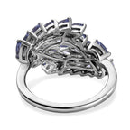 Tanzanite Leaf Bypass Ring in Platinum Overlay Sterling Silver 2.00 Ct
