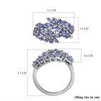 Tanzanite Leaf Bypass Ring in Platinum Overlay Sterling Silver 2.00 Ct