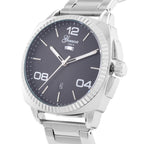 GENOA TIME V2 Double Calender Quartz Movement Black Sunshine Dial 3 ATM Water Resistant Watch With Stainless Steel Chain Strap