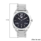 GENOA TIME V2 Double Calender Quartz Movement Black Sunshine Dial 3 ATM Water Resistant Watch With Stainless Steel Chain Strap
