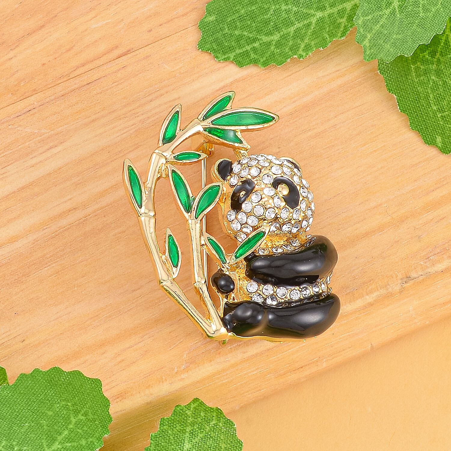 Panda White Crystal Brooch 0.01 ct 0.010 Ct. 7601544 1