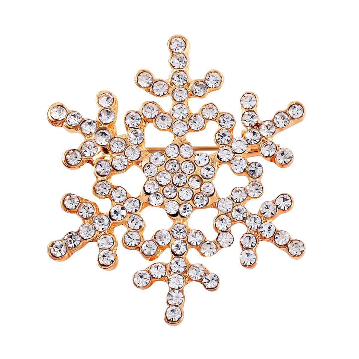 White Crystal Snowflake Brooch 7611323 0