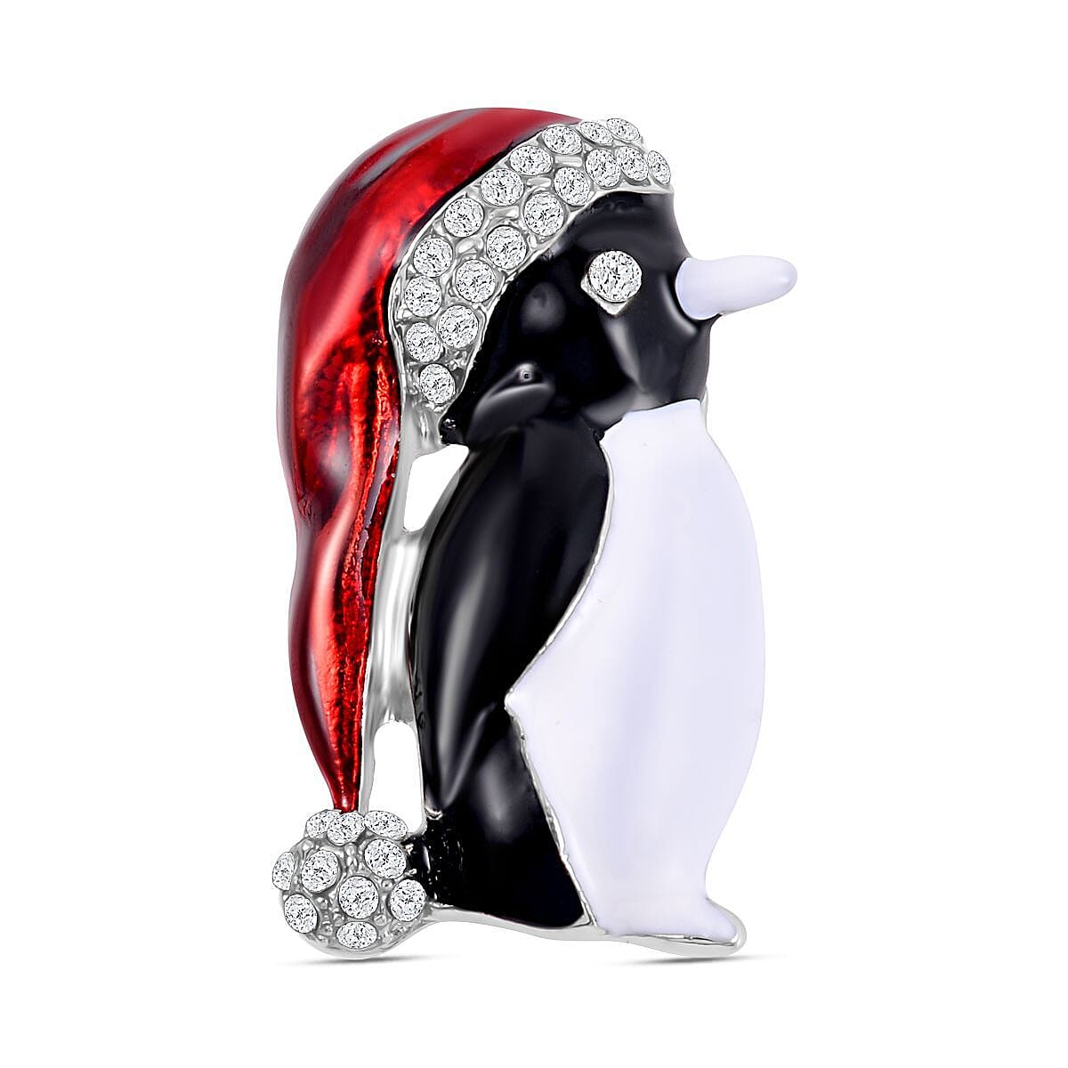 Multi Crystal Christmas Brooch - Penguin 7611529 0