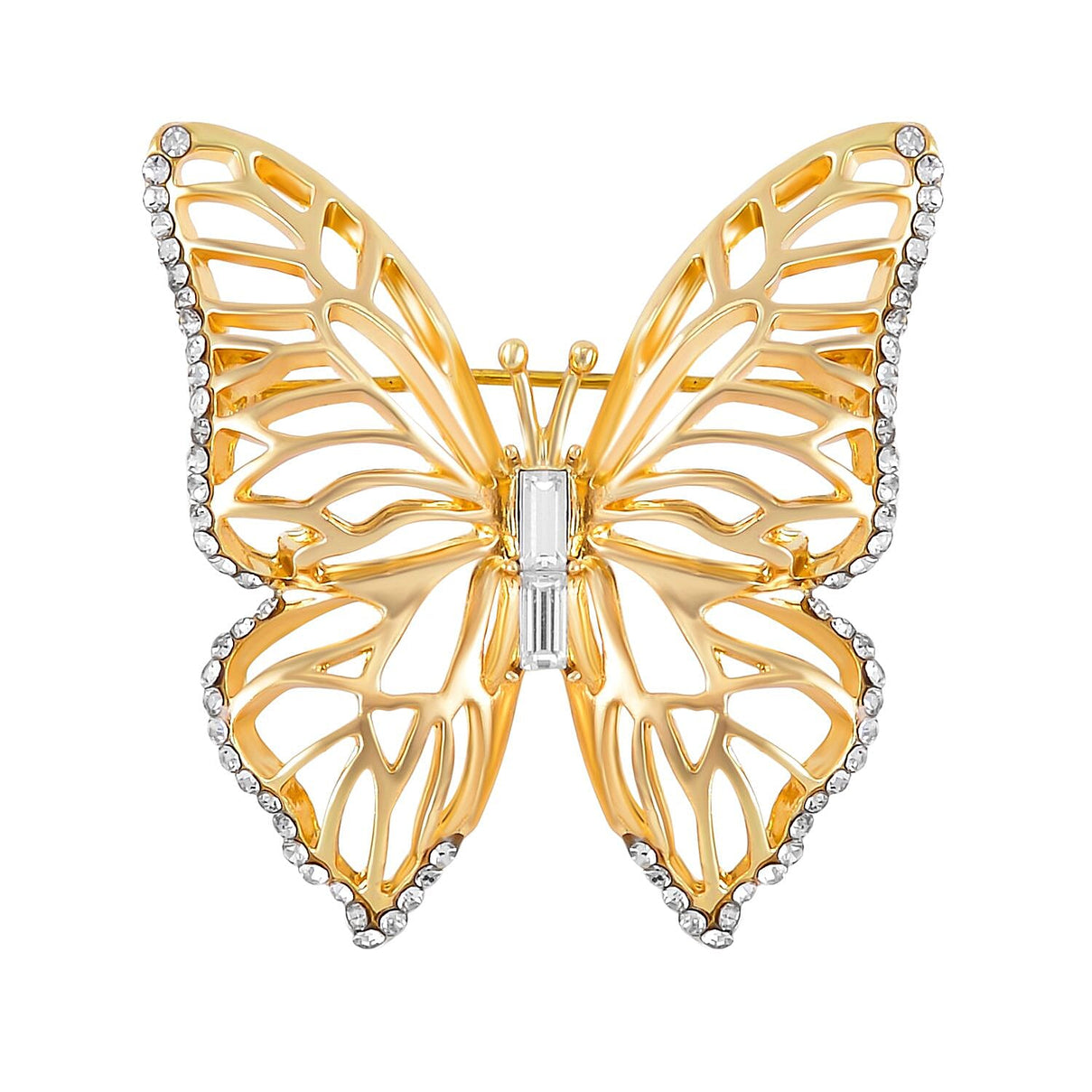 Butterfly White Crystal Brooch 0.01 ct 0.010 Ct. 7634233 0