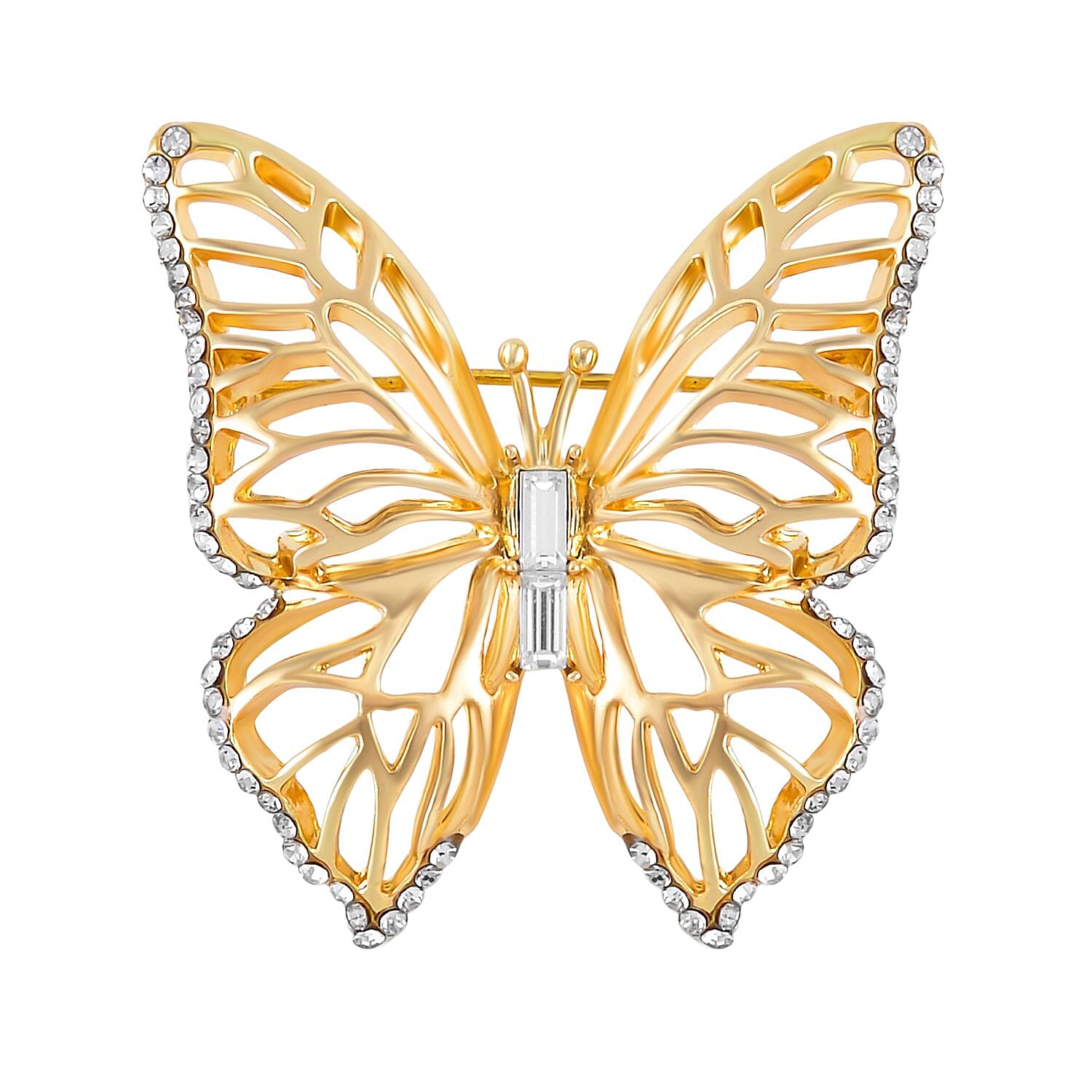 Butterfly White Crystal Brooch 0.01 ct 0.010 Ct. 7634233 0