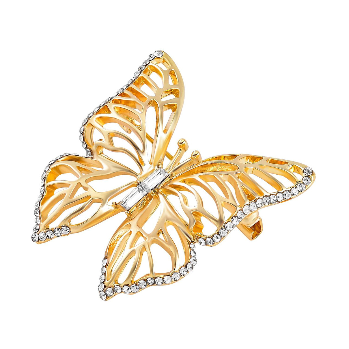 Butterfly White Crystal Brooch 0.01 ct 0.010 Ct. 7634233 2